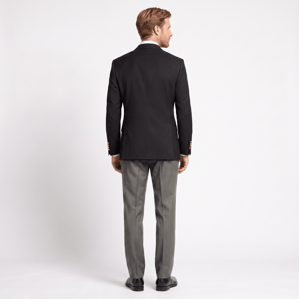 Tiavllya Tiavllya Men's Casual Black Slim-fit Double Button Peak Lapel Men's Jacket