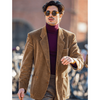 Tiavllya Tiavllya Men's Casual Corduroy Suit Retro Slim Fit Notch Lapel Sports Jacket