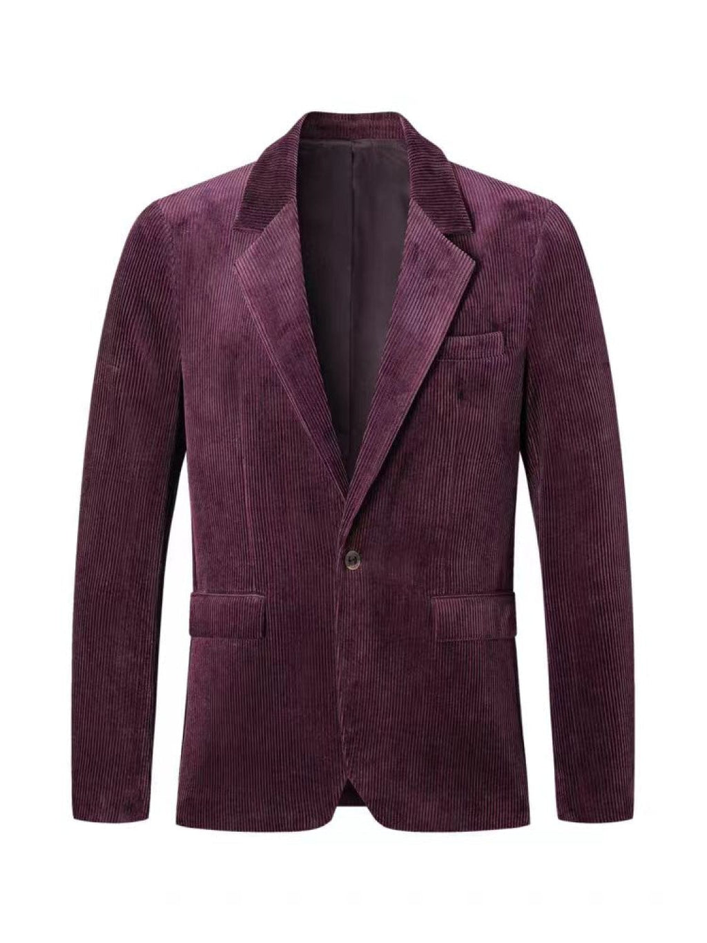 Tiavllya Tiavllya Men's Casual Corduroy Suit Retro Slim Fit Notch Lapel Sports Jacket