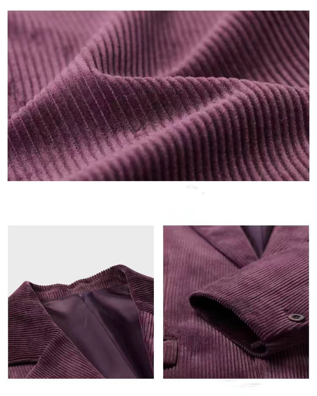 Tiavllya Tiavllya Men's Casual Corduroy Suit Retro Slim Fit Notch Lapel Sports Jacket