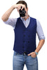 Tiavllya Tiavllya Men's Casual Double Breasted Tweed Herringbone V Neck Waistcoat