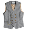 Tiavllya Tiavllya Men's Casual Double Breasted Tweed Herringbone V Neck Waistcoat