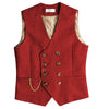 Tiavllya Tiavllya Men's Casual Double Breasted Tweed Herringbone V Neck Waistcoat