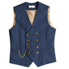 Tiavllya Tiavllya Men's Casual Double Breasted Tweed Herringbone V Neck Waistcoat