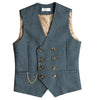 Tiavllya Tiavllya Men's Casual Double Breasted Tweed Herringbone V Neck Waistcoat