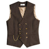 Tiavllya Tiavllya Men's Casual Double Breasted Tweed Herringbone V Neck Waistcoat