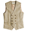Tiavllya Tiavllya Men's Casual Double Breasted Tweed Herringbone V Neck Waistcoat