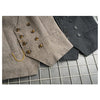 Tiavllya Tiavllya Men's Casual Double Breasted Tweed Herringbone V Neck Waistcoat