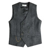 Tiavllya Tiavllya Men's Casual Double Breasted Tweed Herringbone V Neck Waistcoat