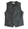 Tiavllya Tiavllya Men's Casual Double Breasted Tweed Herringbone V Neck Waistcoat
