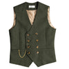 Tiavllya Tiavllya Men's Casual Double Breasted Tweed Herringbone V Neck Waistcoat