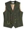 Tiavllya Tiavllya Men's Casual Double Breasted Tweed Herringbone V Neck Waistcoat