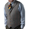 Tiavllya Tiavllya Men's Casual Slim Fit Plaid Tweed Herringbone Notch Lapel Waistcoat