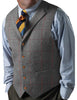 Tiavllya Tiavllya Men's Casual Slim Fit Plaid Tweed Herringbone Notch Lapel Waistcoat