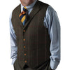 Tiavllya Tiavllya Men's Casual Slim Fit Plaid Tweed Herringbone Notch Lapel Waistcoat