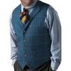Tiavllya Tiavllya Men's Casual Slim Fit Plaid Tweed Herringbone Notch Lapel Waistcoat