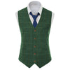 Tiavllya Tiavllya Men's Casual Slim Fit Plaid Tweed V Neck Waistcoat