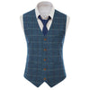 Tiavllya Tiavllya Men's Casual Slim Fit Plaid Tweed V Neck Waistcoat