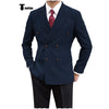Tiavllya Tiavllya Men's Casual Tweed Double Breasted Notch Lapel Blazer