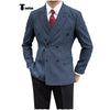 Tiavllya Tiavllya Men's Casual Tweed Double Breasted Notch Lapel Blazer