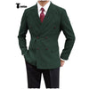 Tiavllya Tiavllya Men's Casual Tweed Double Breasted Notch Lapel Blazer