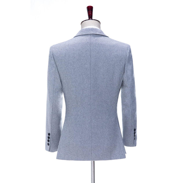 Tiavllya Tiavllya Men's Casual Tweed Double Breasted Peak Lapel Blazer