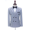 Tiavllya Tiavllya Men's Casual Tweed Double Breasted Peak Lapel Blazer