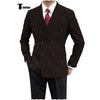 Tiavllya Tiavllya Men's Casual Tweed Double Breasted Peak Lapel Blazer