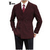 Tiavllya Tiavllya Men's Casual Tweed Double Breasted Peak Lapel Blazer