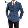 Tiavllya Tiavllya Men's Casual Tweed Double Breasted Peak Lapel Blazer