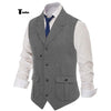 Tiavllya Tiavllya Men's Classic Tweed Herringbone Notch Lapel Waistcoat