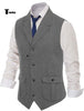 Tiavllya Tiavllya Men's Classic Tweed Herringbone Notch Lapel Waistcoat