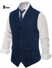 Tiavllya Tiavllya Men's Classic Tweed Herringbone Notch Lapel Waistcoat