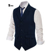 Tiavllya Tiavllya Men's Classic Tweed Herringbone Notch Lapel Waistcoat