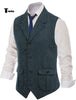 Tiavllya Tiavllya Men's Classic Tweed Herringbone Notch Lapel Waistcoat