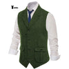 Tiavllya Tiavllya Men's Classic Tweed Herringbone Notch Lapel Waistcoat
