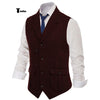 Tiavllya Tiavllya Men's Classic Tweed Herringbone Notch Lapel Waistcoat