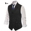 Tiavllya Tiavllya Men's Classic Tweed Herringbone Notch Lapel Waistcoat