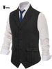 Tiavllya Tiavllya Men's Classic Tweed Herringbone Notch Lapel Waistcoat