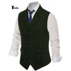 Tiavllya Tiavllya Men's Classic Tweed Herringbone Notch Lapel Waistcoat
