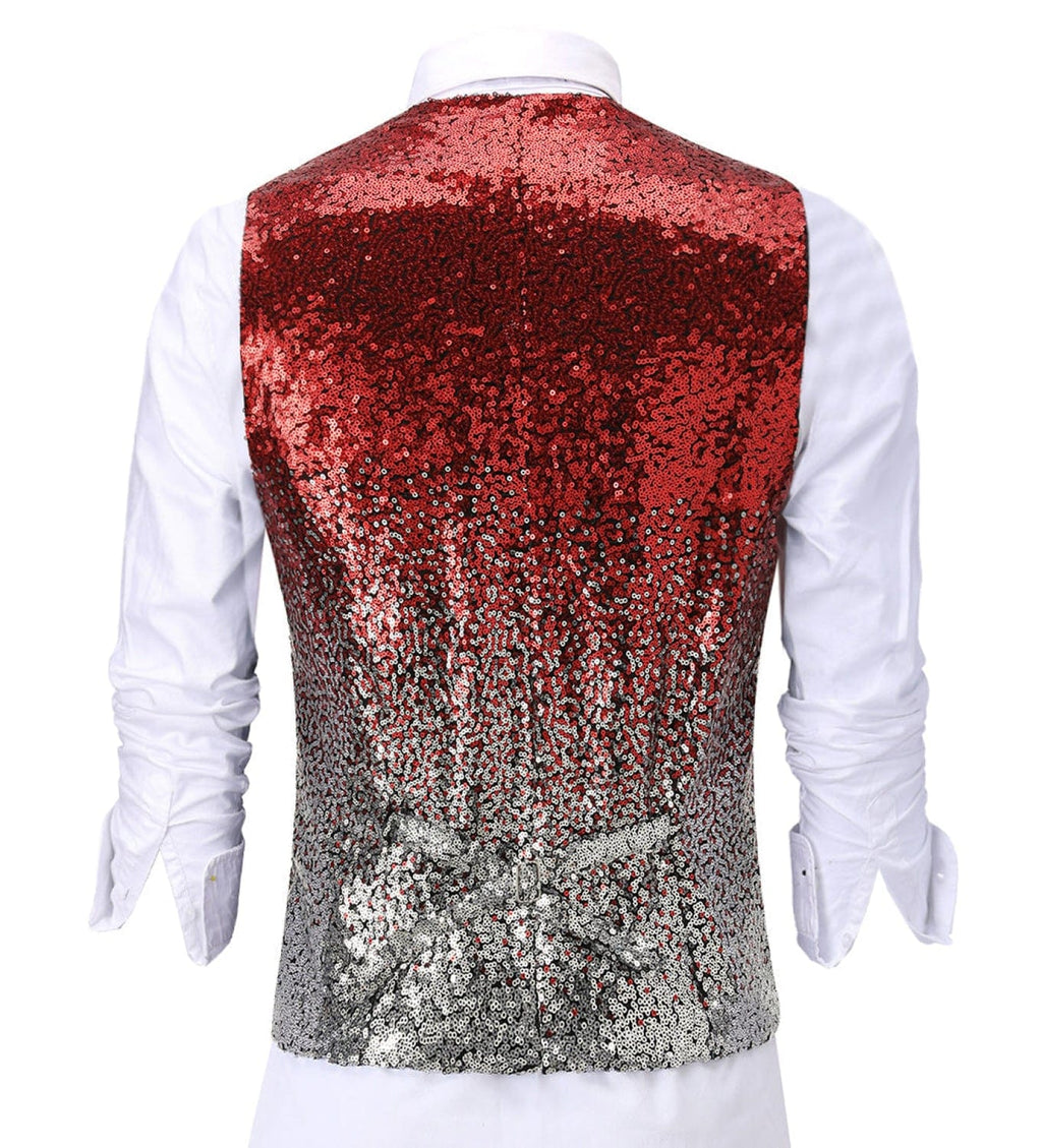 Tiavllya Tiavllya Men's Fashion Gradient Sequined Suit Vest V Neck Suit Vest