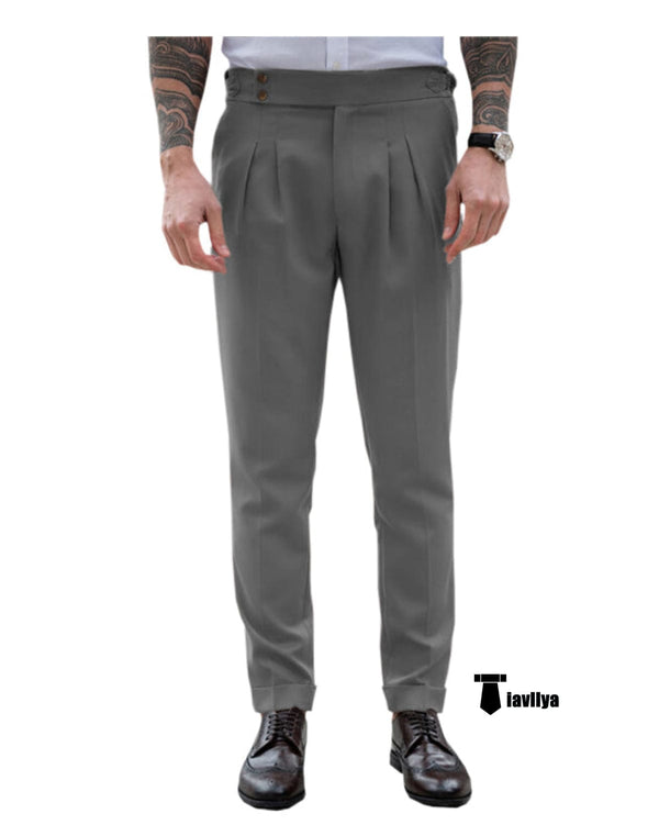 Tiavllya Tiavllya Men's Formal Pants Pleated Front Regular Fit Trousers