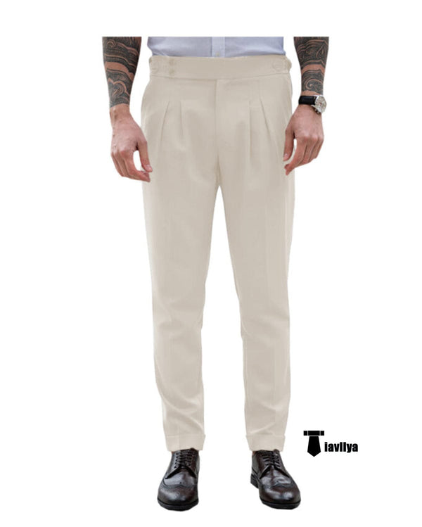 Tiavllya Tiavllya Men's Formal Pants Pleated Front Regular Fit Trousers