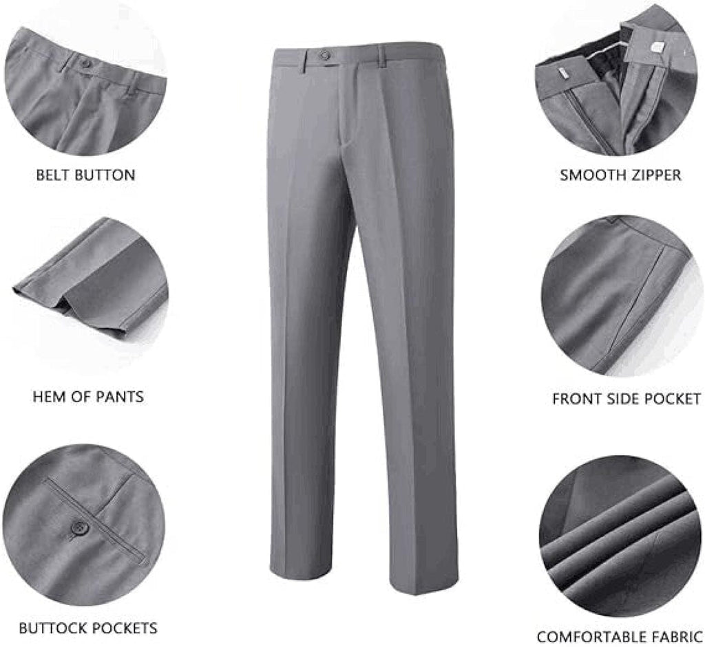 Tiavllya Tiavllya Men's Formal Suit Pants Regular Fit Trousers