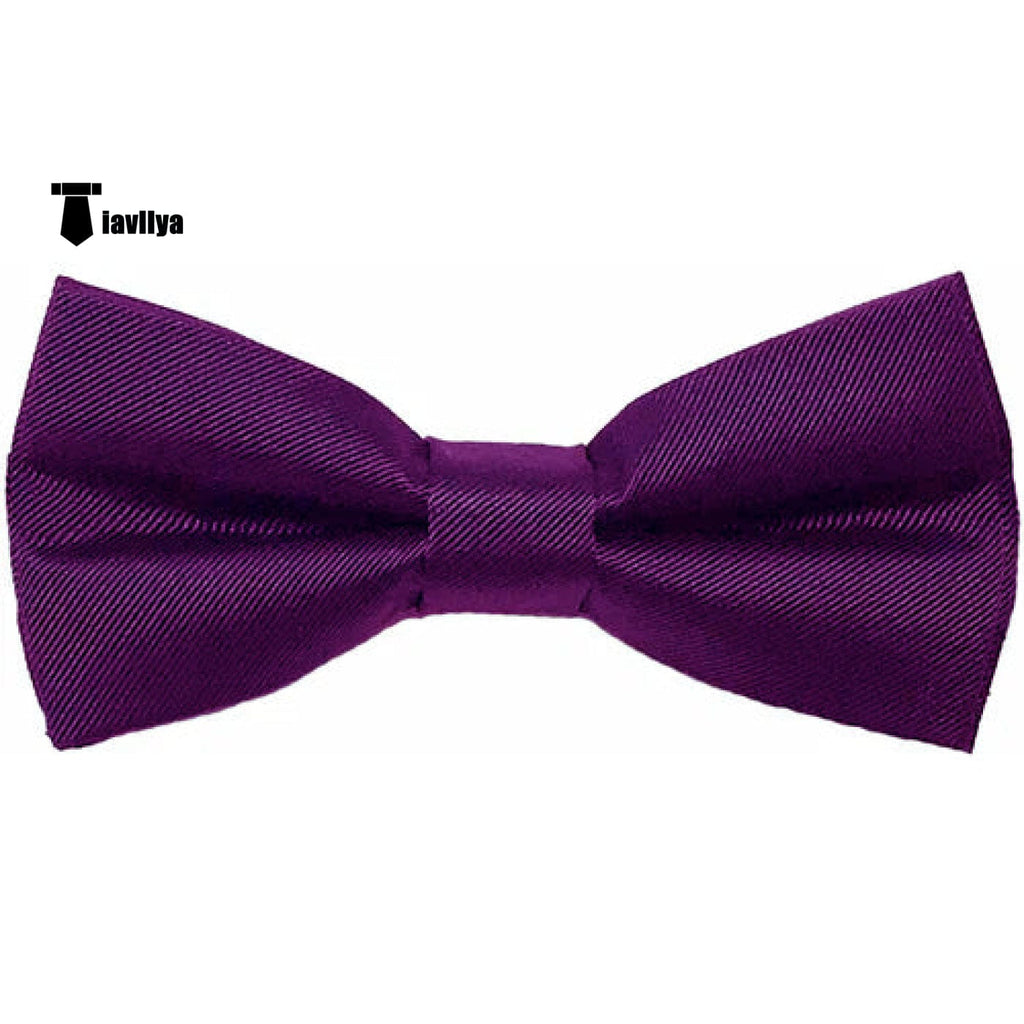 Tiavllya Tiavllya Men's Modern Fit Classic Solid Color Bow Tie