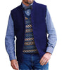Tiavllya Tiavllya Men's Slim Fit herringbone Stand Collar Waistcoat