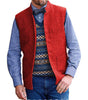 Tiavllya Tiavllya Men's Slim Fit herringbone Stand Collar Waistcoat