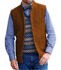 Tiavllya Tiavllya Men's Slim Fit herringbone Stand Collar Waistcoat