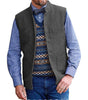 Tiavllya Tiavllya Men's Slim Fit herringbone Stand Collar Waistcoat