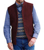 Tiavllya Tiavllya Men's Slim Fit herringbone Stand Collar Waistcoat